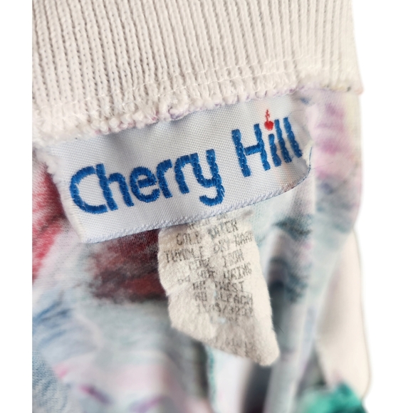 Vintage Cherry Hill Bright Floral Collared 1/4 Button Knit Top Size Large - Picture 6 of 7